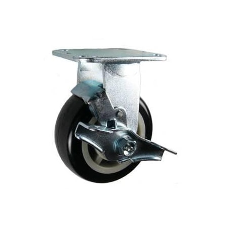 Mapp Caster 5"X2" Poly. on Polyolefin Core Wheel Rgd Caster W/ Brake, 800 Lbs Cap 146PRX520RB